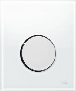 TECE Urinoir Bedieningsplaat Loop Glas Wit 10 4x12 4 cm (met glanzend chromen toets)