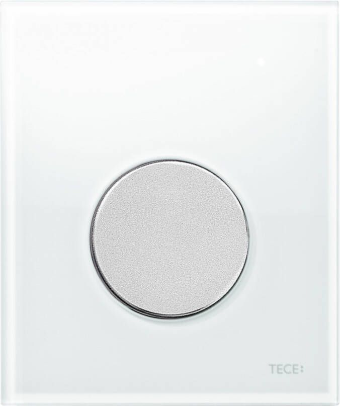 TECE Urinoir Bedieningsplaat Loop Glas Wit 10 4x12 4 cm (met mat chromen toets)