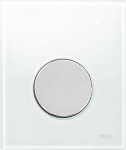 TECE Urinoir Bedieningsplaat Loop Glas Wit 10 4x12 4 cm (met mat chromen toets)