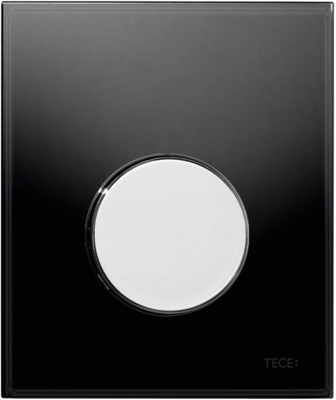 TECE Urinoir Bedieningsplaat Loop Glas Zwart 10 4x12 4 cm (met glanzend chromen toets)