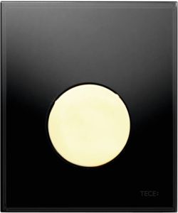 TECE Urinoir Bedieningsplaat Loop Glas Zwart 10 4x12 4 cm (met gouden toets)
