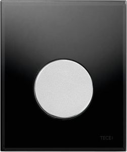 TECE Urinoir Bedieningsplaat Loop Glas Zwart 10 4x12 4 cm (met mat chromen toets)