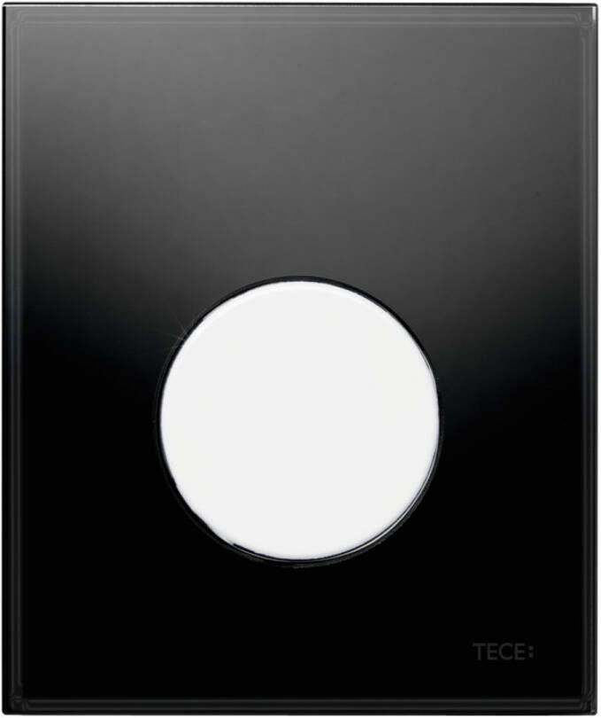 TECE Urinoir Bedieningsplaat Loop Glas Zwart 10 4x12 4 cm (met witte toets)