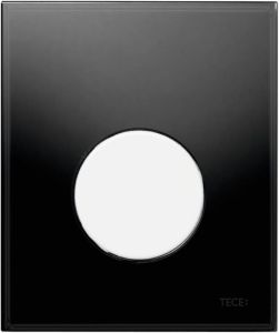 TECE Urinoir Bedieningsplaat Loop Glas Zwart 10 4x12 4 cm (met witte toets)