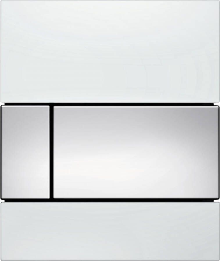 TECE Urinoir Bedieningsplaat Square Glas Wit 10 4x12 4 cm (met glanzend chromen toetsen)
