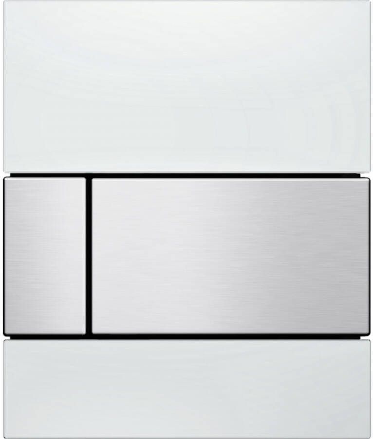 TECE Urinoir Bedieningsplaat Square Glas Wit 10 4x12 4 cm (met RVS toetsen)