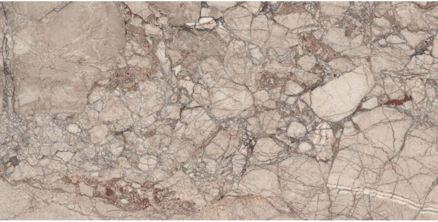 Tegeldepot Vloertegel Ragno Incanto Breccia Pernice 75x150 cm gepolijst 10 mm Gerectificeerd (doosinhoud 2 25 m²) op=op