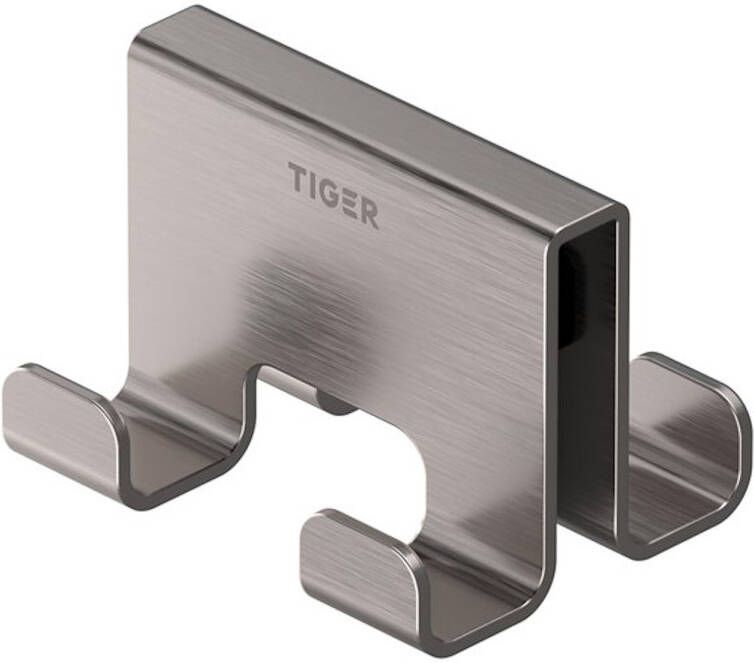 Tiger Handdoekhaak Voor Douchecabine Caddy 6-8 mm Dubbel RVS Geborsteld