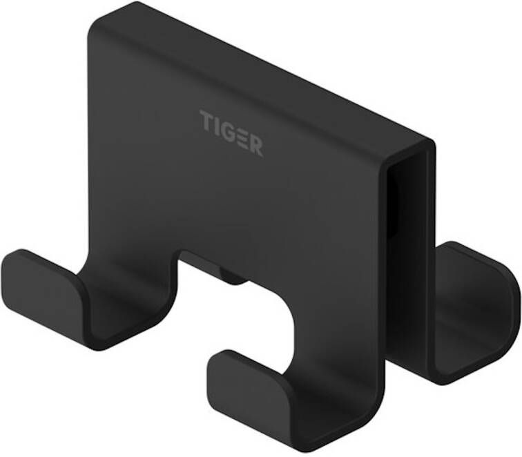 Tiger Caddy Handdoekhaak voor douchecabine 68 mm dubbel Zwart 800294