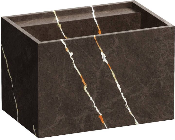 IChoice Cube wastafel 60x45 7x40cm marmerlook zonder kraangat Copper Brown