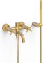 Tres Badkraan Mont Blanc | Opbouw | Mengkraan | Incl.Handdoucheset | 2-weg | hoh 15 cm | 2-hendels | Rond | Rose goud mat 24k - Thumbnail 1