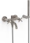 Tres Badkraan Mont Blanc | Opbouw | Mengkraan | Incl.Handdoucheset | 2-weg | hoh 15 cm | 2-hendels | Rond | RVS look - Thumbnail 1