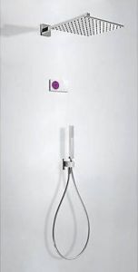 Tres Shower Technology elektronische inbouwthermostaat met regendouche 30x30cm en handdouche