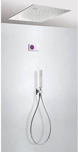 Tres Shower Technology elektronische inbouwthermostaat met plafond regendouche 50x50cm en handdouche