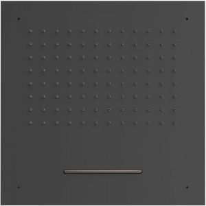 Tres Loft inbouw hoofddouche met waterval 50x50 cm vierkant zwart mat