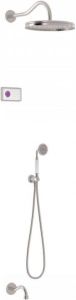 Tres Shower Technology Classic bad regendouche set elektronisch wit 3-weg inbouw 31 cm rvs look