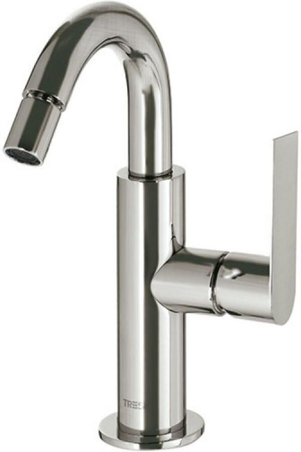 Tres Bidetmengkraan Loft Colors 1-Hendel Bidet Uitloop Gebogen 16 5 cm Rond RVS