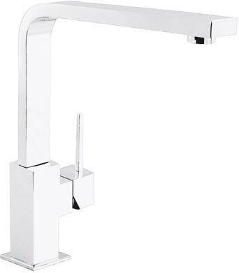 Tres Keukenkraan Top | Opbouw | 360° Draaibaar | Mengkraan | 1-hendel | Vierkant | Wit mat