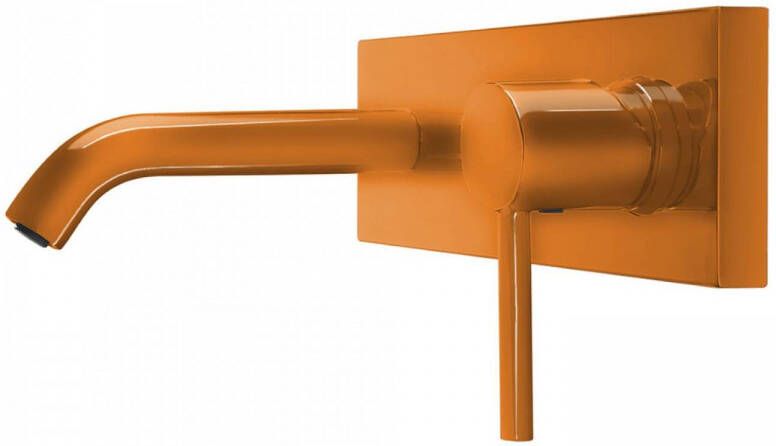 Tres Wastafelmengkraan Inbouw Study Colors 1-Hendel Uitloop Recht 14 cm Rond Oranje