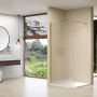 Van Rijn Products ST01 Vaste wand 88x200cm 8 mm gesatineerd glas incl. Glasbehandeling Messing muurprofiel Stabilisatiestang ST01MM90PRGS - Thumbnail 1