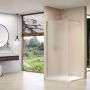 Van Rijn Products ST01 Vaste wand 98x200cm gesatineerd glas dikte 8mm muurprofiel stabilisatiestang chroom ST01100PRGS - Thumbnail 1