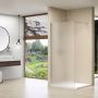 Van Rijn Products ST01 Vaste wand 98x200cm gesatineerd glas dikte 8mm muurprofiel stabilisatiestang RVS ST01RVS100PRGS - Thumbnail 1