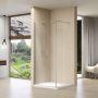 Van Rijn Products Vaste wand met haaks deel links en rechts 8mm helder glas incl. glasbehandeling incl. stabilisatiestang (970-990) + 290 x 2000 mm Chroom ST01600100CH - Thumbnail 1