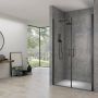 Van Rijn Products ST02 Saloondeur 100x200cm incl glasbehandeling incl muurprofiel zwart ST02400100ZW - Thumbnail 1