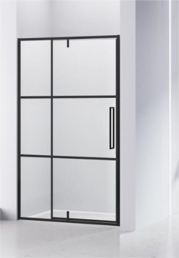 Van Rijn Nisdeur ST04 Aluminium Profiel 6 mm Helder Glas 120x200 cm Zwart Frame