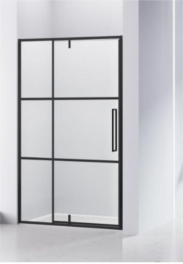 Van Rijn Nisdeur ST04 Aluminium Profiel 6 mm Helder Glas 140x200 cm Zwart Frame