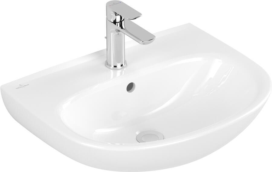 Villeroy & Boch O. Novo Wastafel met kraangat 55x44x13 cm Wit Alpin CeramicPlus