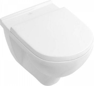 VILLEROY&BOCH Villeroy&amp Boch O.novo Combipack met standaard wandcloset closetzitting met deksel en soft close en Quick Release. Kleur wit.