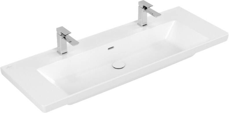 Villeroy & Boch Subway 3.0 Meubelwastafel 1300 x 470 x 170 mm Stone White CeramicPlus 2 kraangaten met overloop ongeslepen