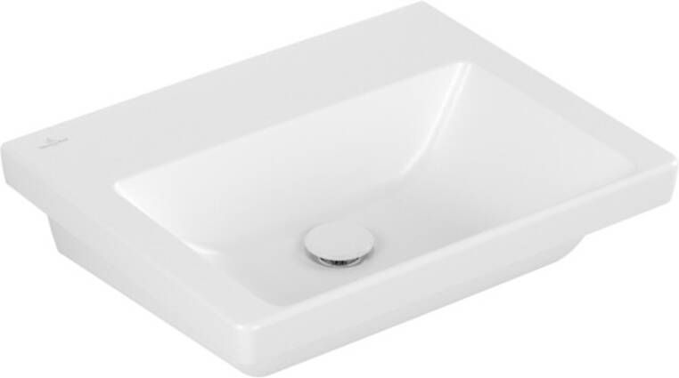 Villeroy & Boch Subway 3.0 meubelwastafel 55x44x16.5cm Rechthoek zonder overloopgat Stone White mat Ceramic+ 4A70F6RW