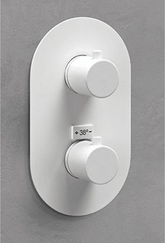 Vtwonen Afdekset Bad Curve voor 2-weg Douchethermostaat Powder White