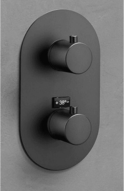 Vtwonen Afdekset Bad Curve voor 2-weg Douchethermostaat Zwart
