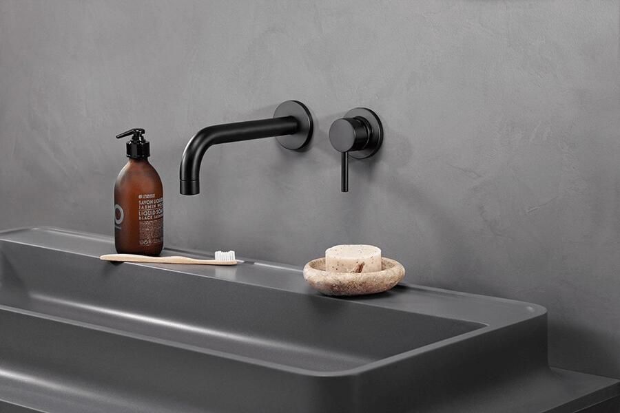 Royal Plaza Seto wastafelkraan inbouw 20cm uitloop met inbouwdeel mat charcoal