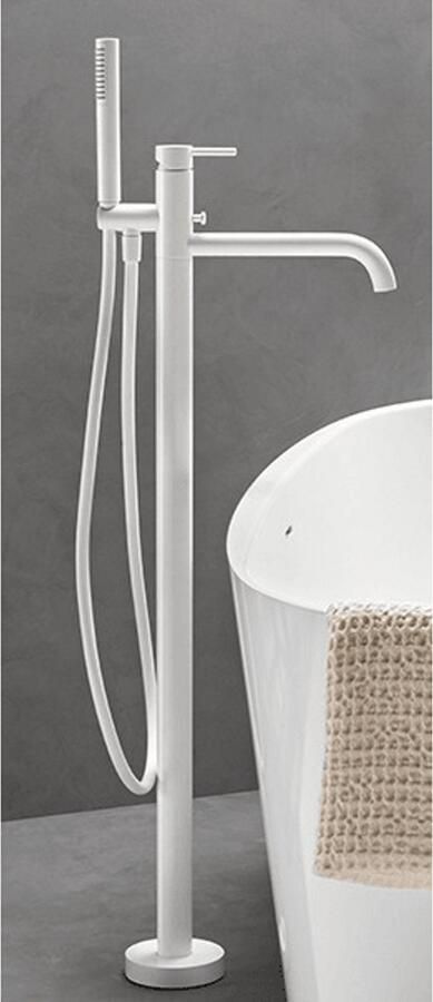 Vtwonen Badkraan Vrijstaand Bad Curve met Douchegarnituur Powder White