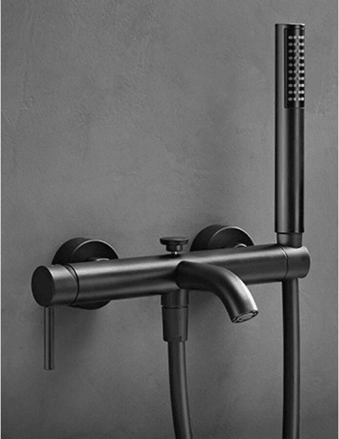 Sub Be pure badkraan met slang en handdouche mat zwart mat zwart