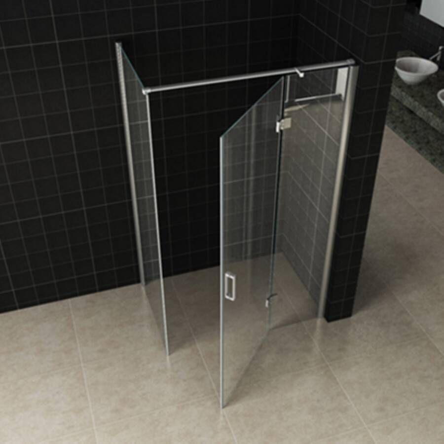 Wiesbaden Douchecabine met Draaideur en Zijwand 110x110 cm 8mm Nano Coating Chroom
