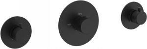Wiesbaden Douchekraan Inbouw Platinum Dreams Afbouwdeel Thermostatisch met 2 Stopkranen Mat Zwart