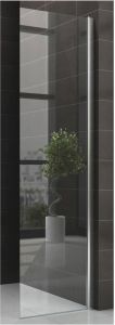Wiesbaden Douchewand Miami 40x200cm Antikalk Helder Glas Chroom Profiel 10mm Veiligheidsglas Easy Clean