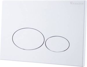 Wiesbaden Drukplaat X32 Metal voor Inbouwreservoir Glans Wit