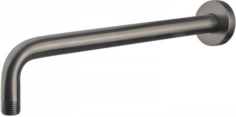 Wiesbaden Sub luxe douche-arm rond gebogen muurbevestiging 35 cm gun metal