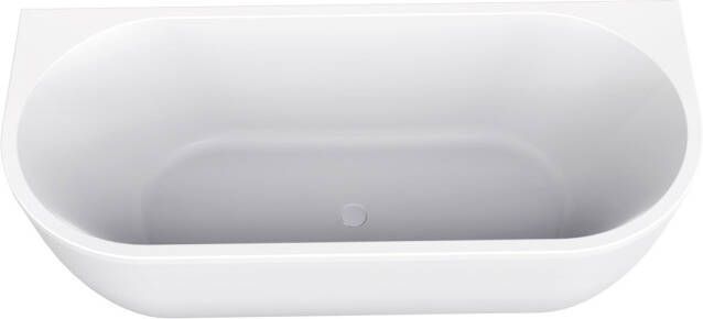 Wiesbaden Half Vrijstaande Whirlpool Zenn 180x80x58 cm Luchtsysteem Met RVS Jets Mat Wit