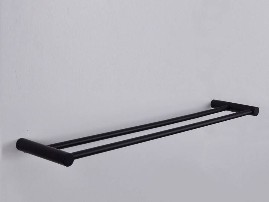 Wiesbaden Ida handdoekrek 60cm dubbel mat zwart 28.5058