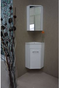 Xellanz Lena hoek fonteinkast met wastafel met 1 kraangat en spiegelkast 50x85x25cm wit 38.3805