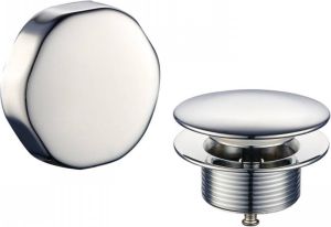 Wiesbaden Basic knop en waste voor badplug overloop combinatie rond chroom