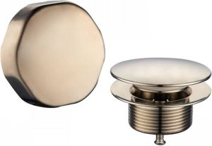 Wiesbaden Basic knop en waste voor badplug overloop combinatie rond rvs look