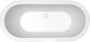 Xellanz Ligbad Vrijstaand Bianco Ovaal 80x178x58.5cm Glasvezelversterkt Hoogwaardig Acryl Glans Wit met Badwaste en Overloop - Thumbnail 1
